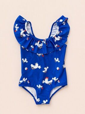 H&M Blue Girls' Swimsuit with Chicken Print / Seagull Print / Birds and Balls